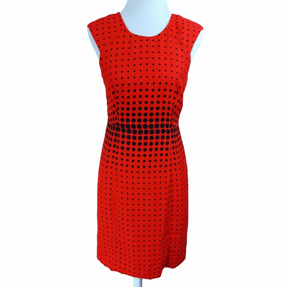 J. CREW OPTIC POKA DOTS SHEATH DRESS SIZE 4